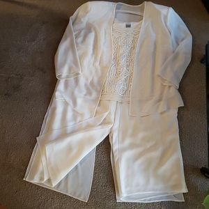 Elegant 3 Piece white suit dress